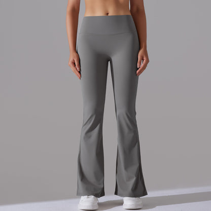 Damen Fitnesshose Flared High-Waist Sportleggings für Training
