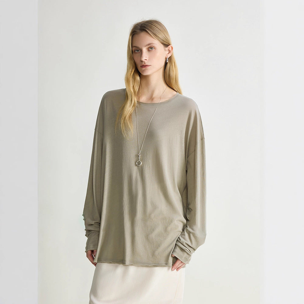 Damen Langarmshirt Baumwollmix Norvielle - Norvielle