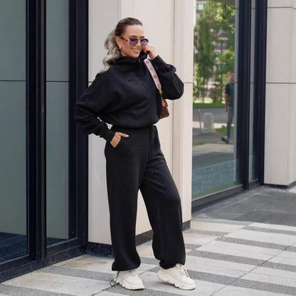 Damen Kapuzenpullover Weite Hosenanzug Bequem Norvielle