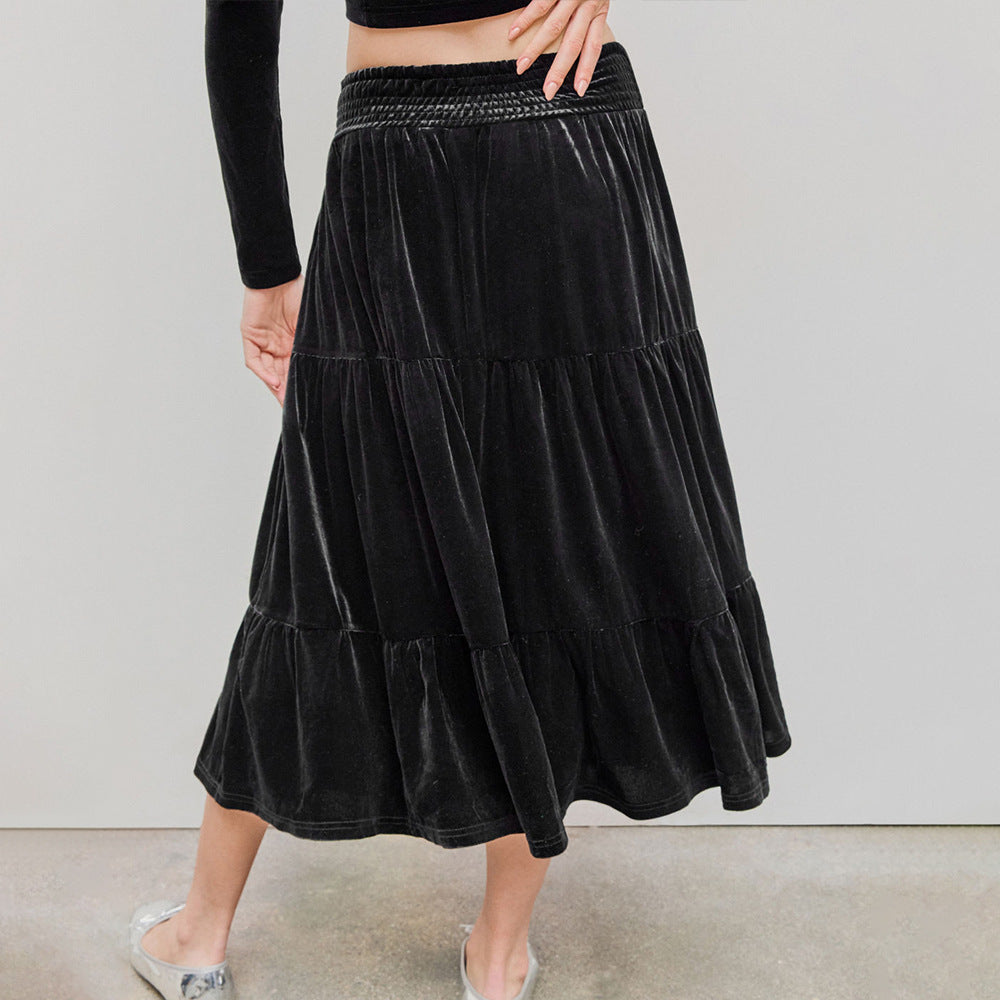 Damen Rüschenshirt Set mit Maxi-Rock