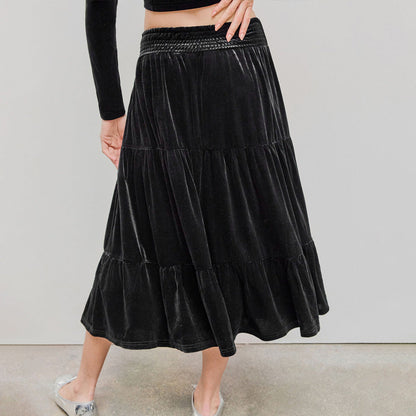 Damen Rüschenshirt Set mit Maxi-Rock