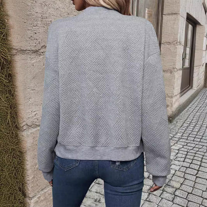 Damen Bomberjacke Strukturiertes Design Hoch Bündchen Norvielle