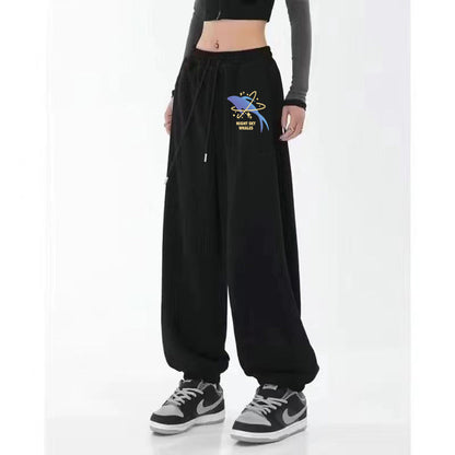 Damen Freizeithose Weit Bequem Mit Taschen Schwarz - Norvielle