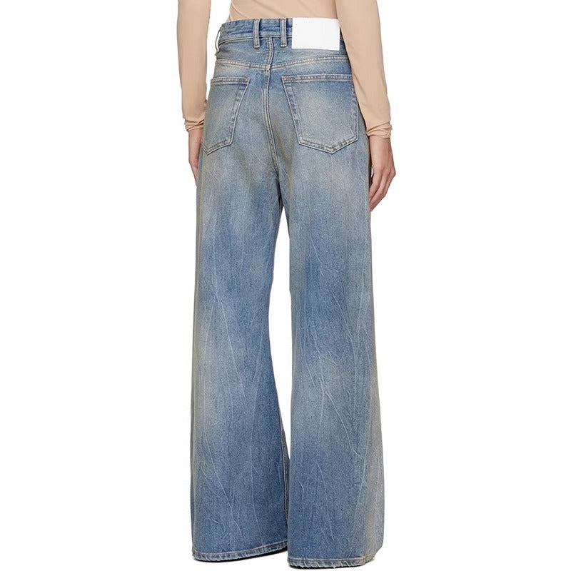Damen Highwaist Jeans Weite Bein Norvielle