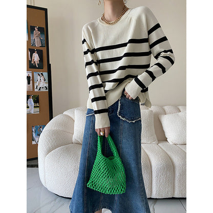 Damen Pullover Gestreift Lässig Elegant Norvielle