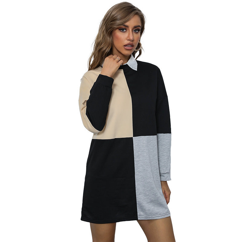 Damen Kleid Farbblock-Design Norvielle