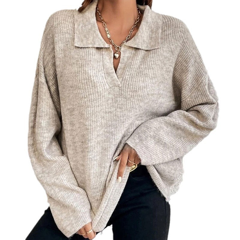 Damen Pullover Strukturiertes Rippdesign Norvielle