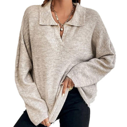Damen Pullover Strukturiertes Rippdesign Norvielle