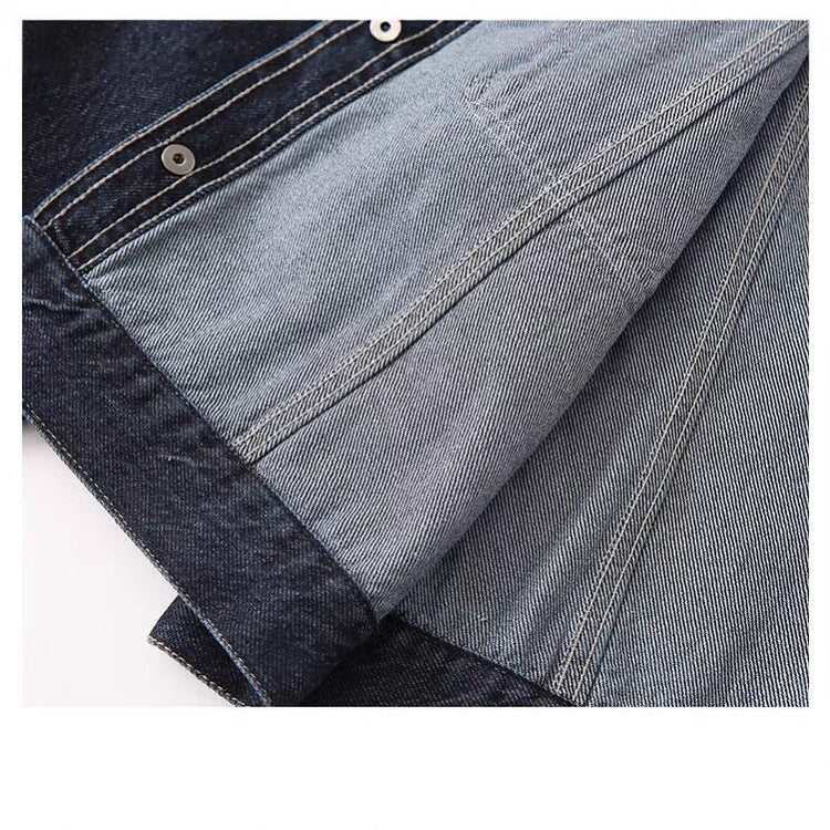Damen Jeansjacke Klassischer Kragen 2 Brusttaschen