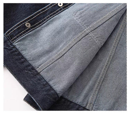 Damen Jeansjacke Klassischer Kragen 2 Brusttaschen