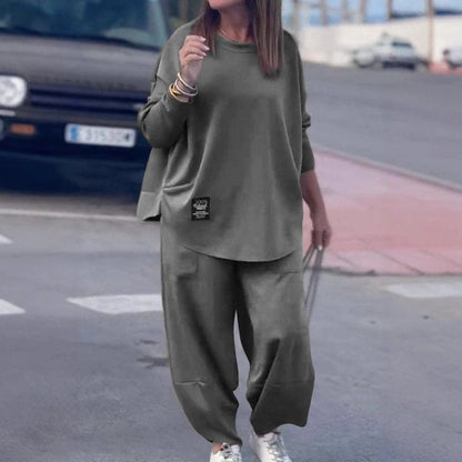 Damen Wohlfühl-Set Oversized Oberteil Bequeme Hose Norvielle