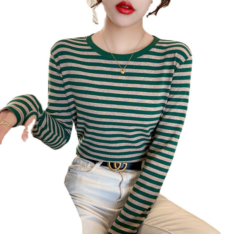 Damen Langarmshirt Maritimes Streifenmuster Norvielle