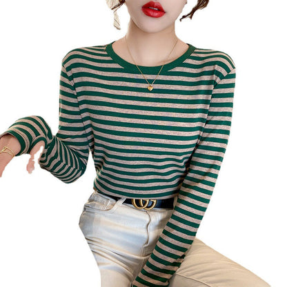 Damen Langarmshirt Maritimes Streifenmuster Norvielle