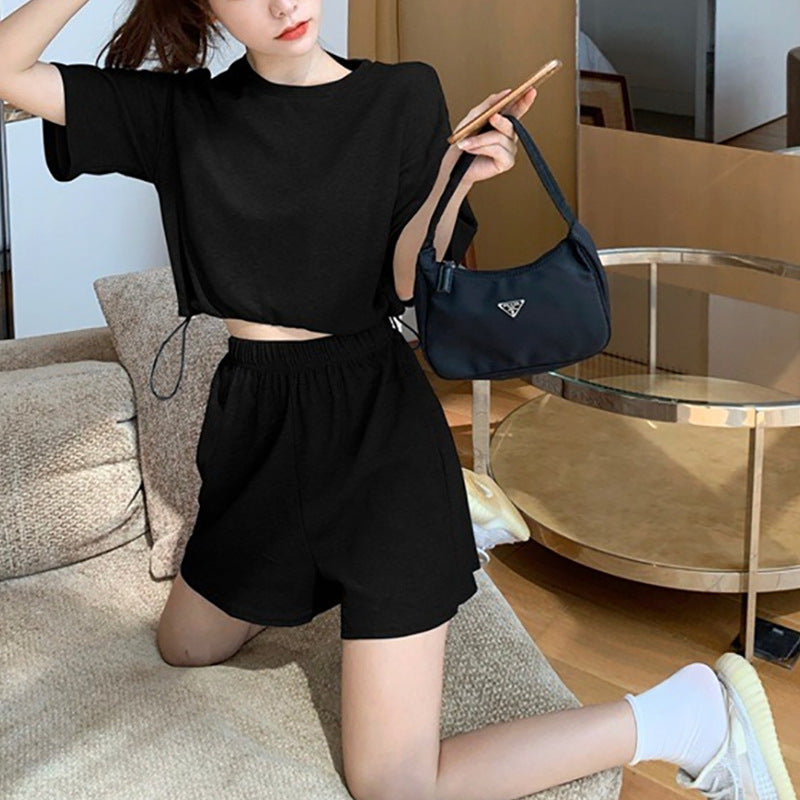 Damen Freizeit-Set Cropped Oberteil Shorts Leicht Lässig - Norvielle