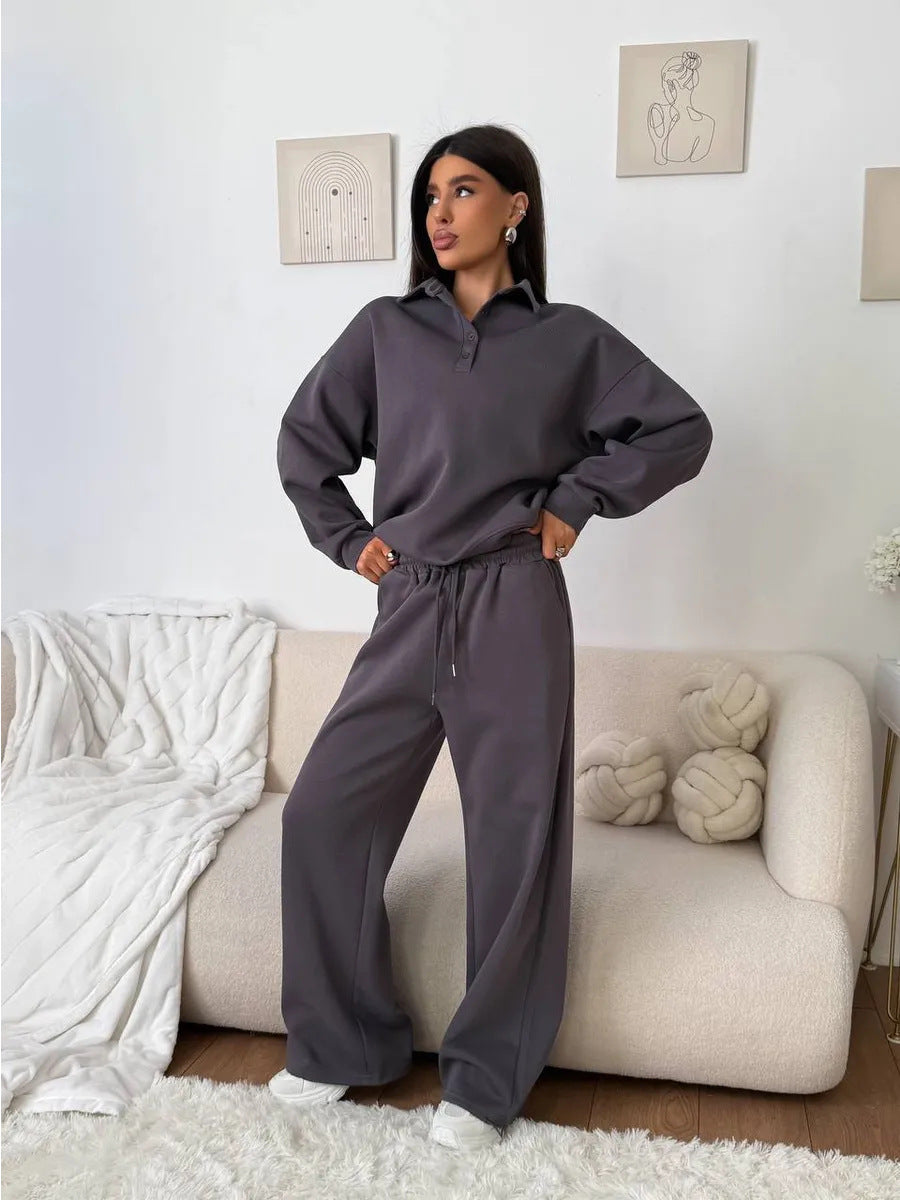 Damen Hoodie-Anzug Weites Design Elastischer Bund