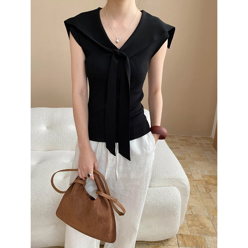 Damen Oberteil Schleifenkragen Elegantes Design Norvielle - Norvielle