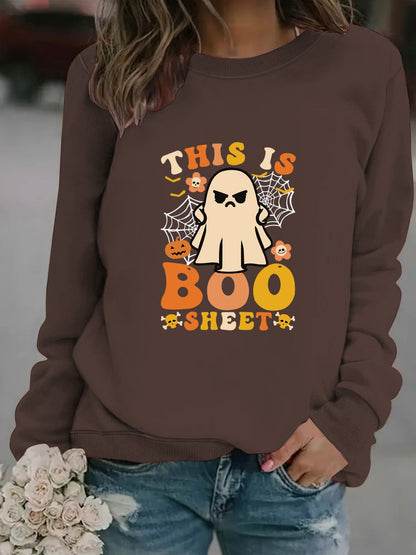 Damen Sweatshirt Herbstlich Geist-Print Lässig Norvielle
