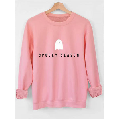 Damen Sweatshirt Weiches Innenfleece Gruselmotiv