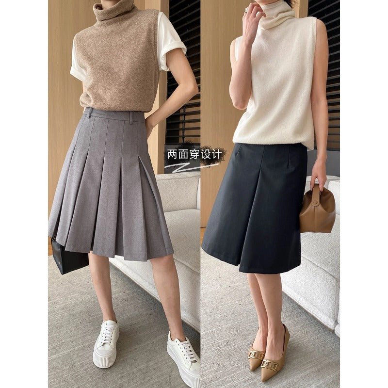 Damen Midirock Faltenwurf Hohe Taille Norvielle - Norvielle