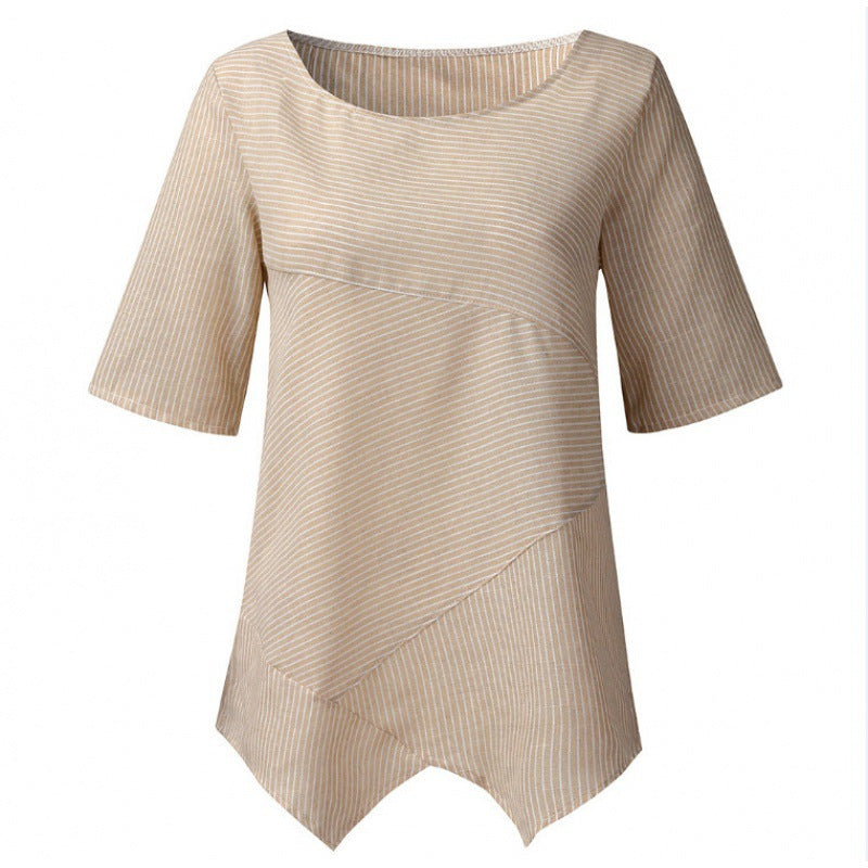 Damen Asymmetrisches Stricktop Dekoratives Rippmuster Norvielle
