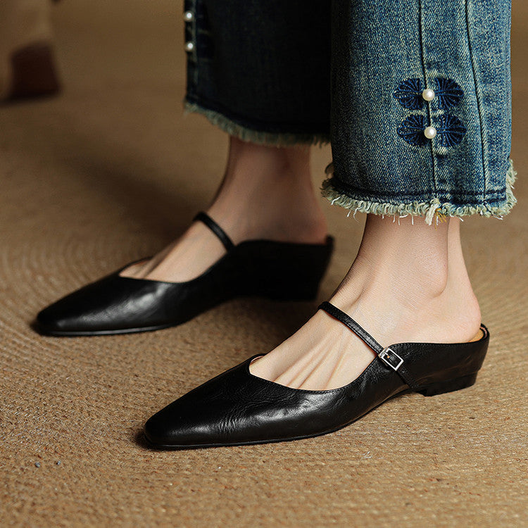 Damen Slipper Echtes Leder
