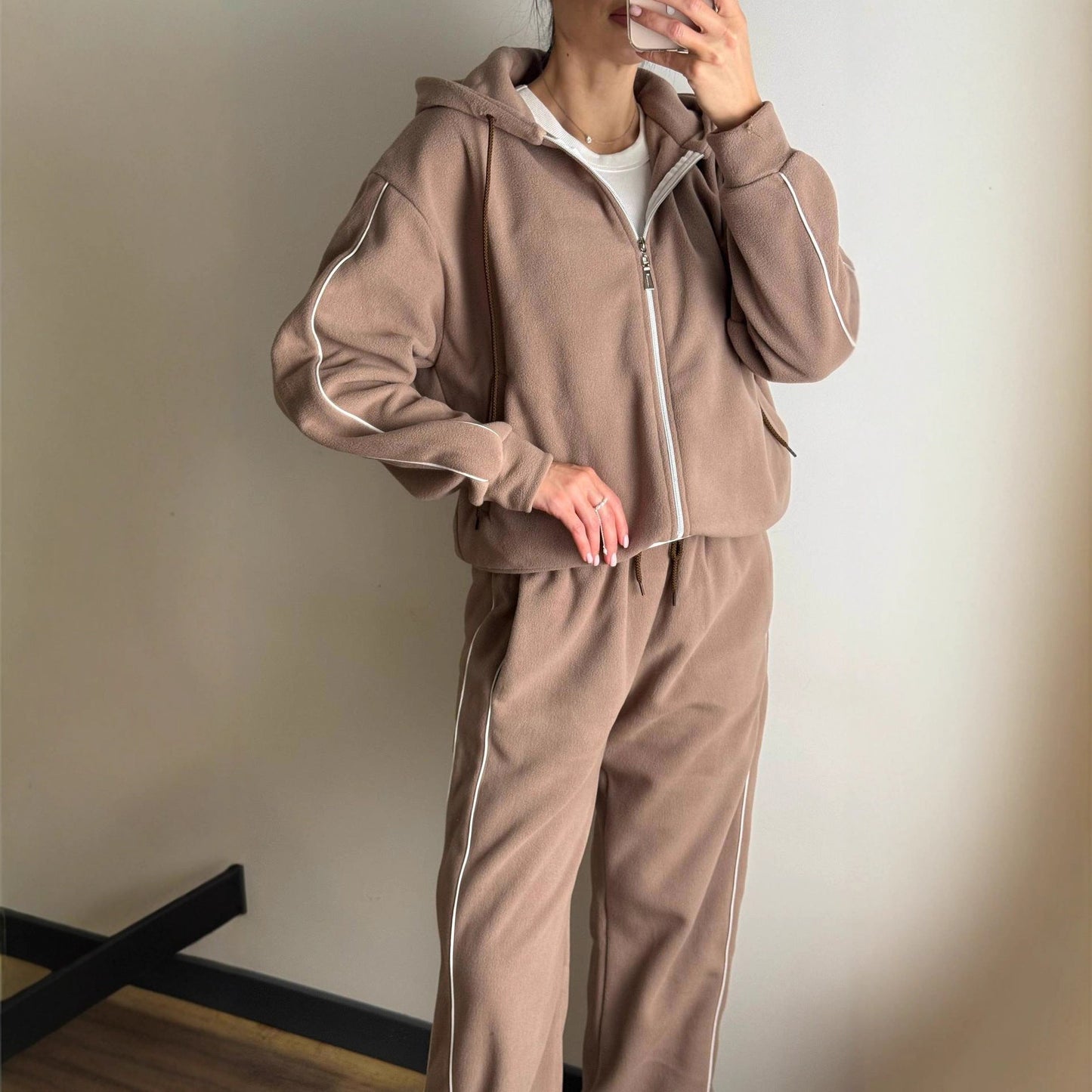 Damen Fleece-Jogginganzug mit Reißverschluss