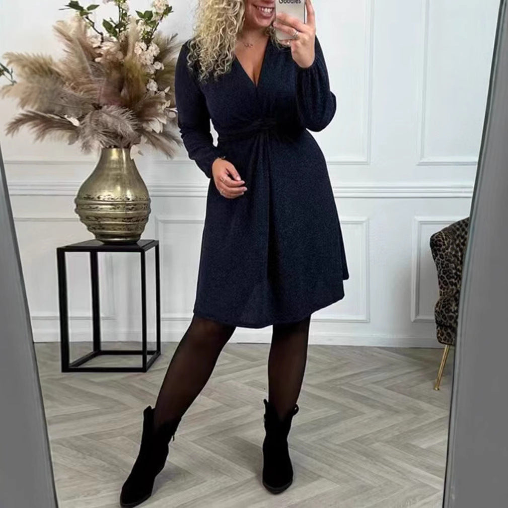 Damen Wickelkleid Rüschendetails Tailliert Norvielle