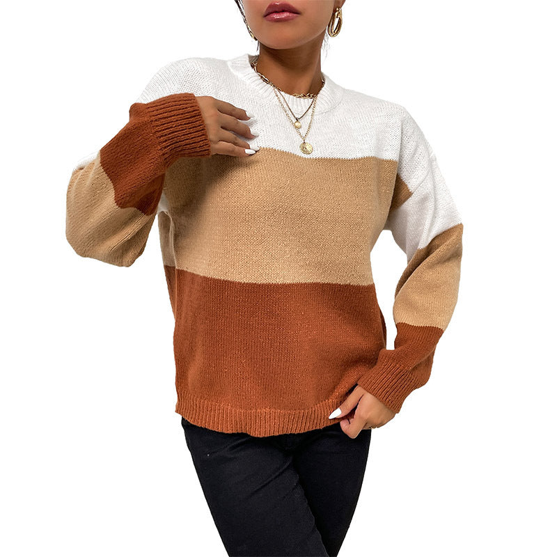 Damen Pullover Farbblockdesign Norvielle