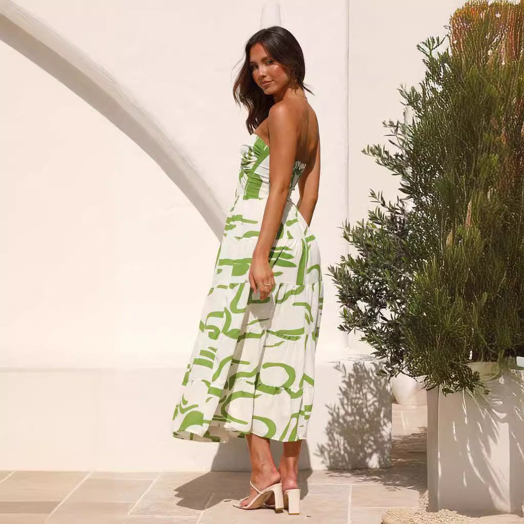 Damen Maxikleid Modern Drapierungen Lässiger Schnitt
