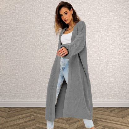 Damen Grobstrick Cardigan Offenes Frontdesign Tiefen Taschen Norvielle