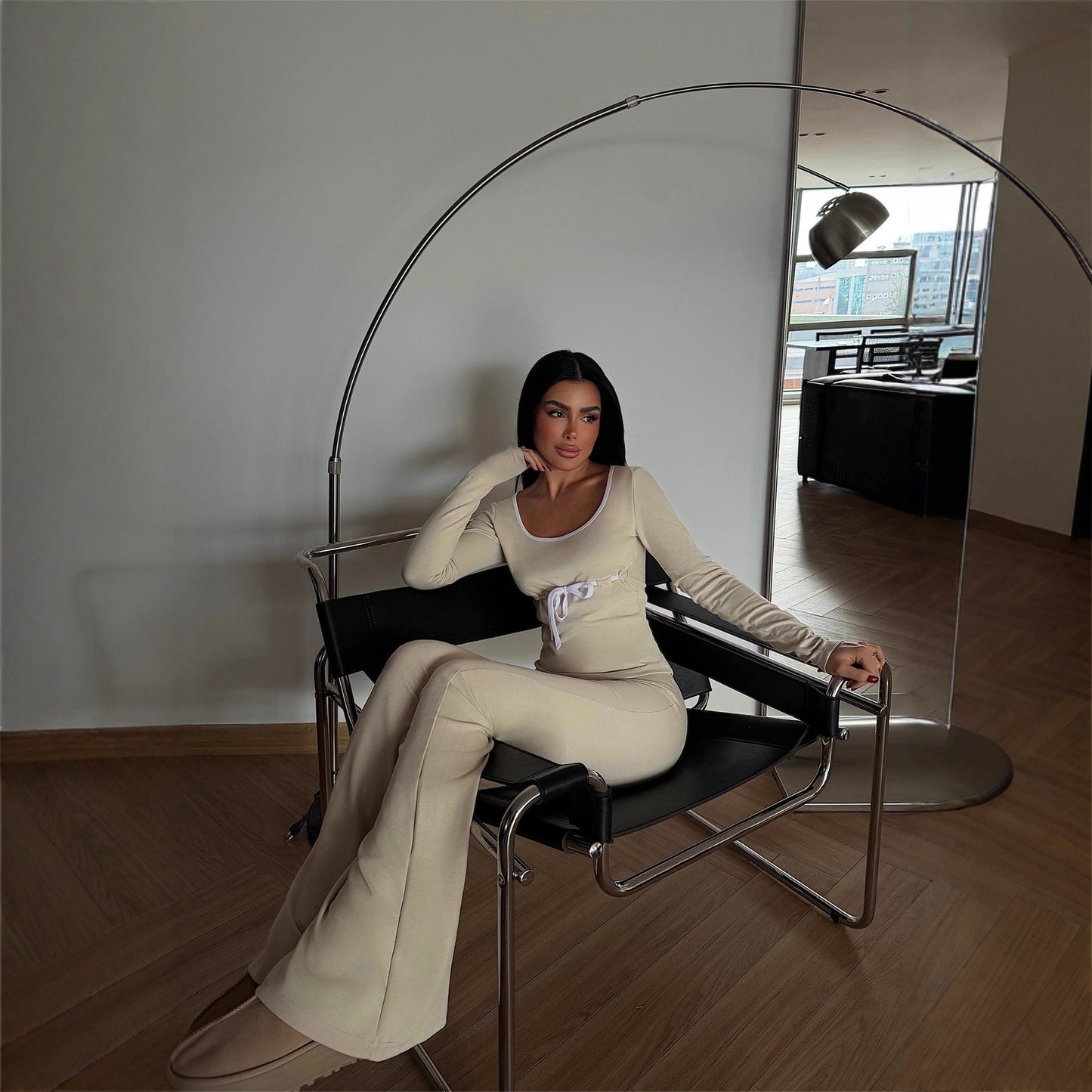Damen Jumpsuit V-Ausschnitt Tailliert Norvielle
