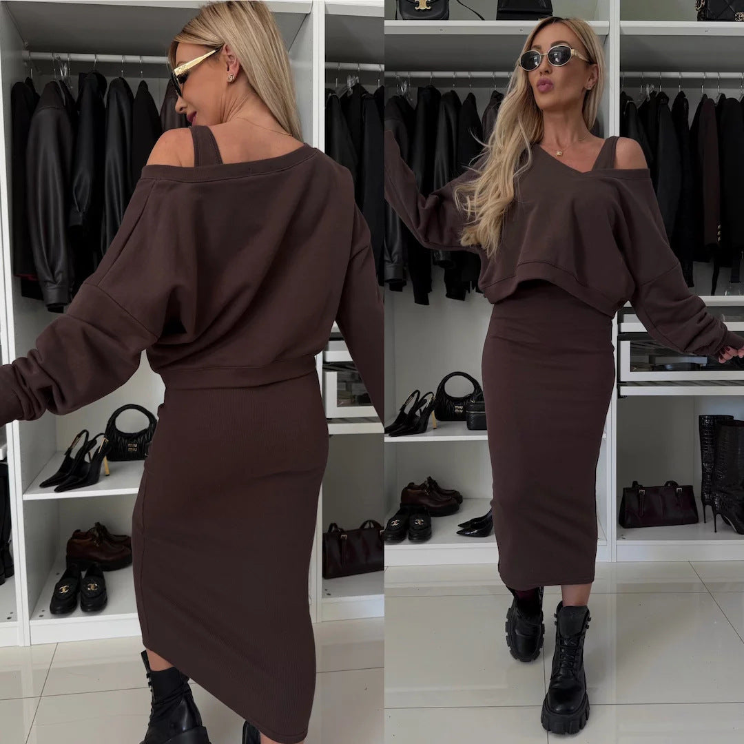 Damen Kleidungsset mit Oberteil und Rock Norvielle