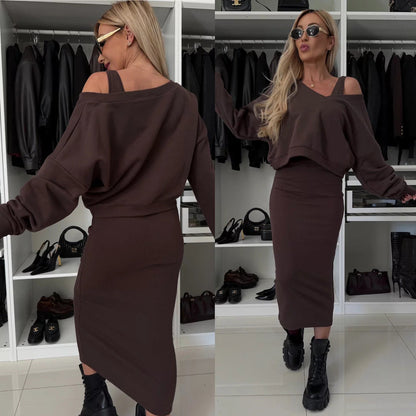Damen Kleidungsset mit Oberteil und Rock Norvielle