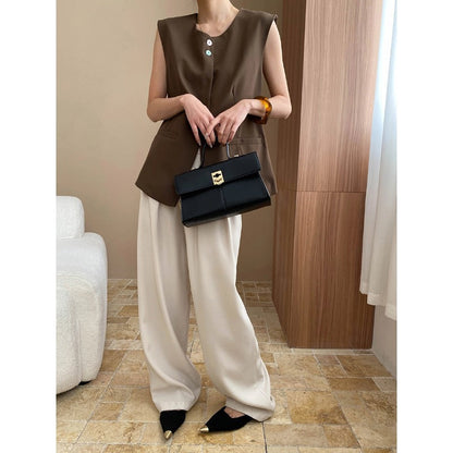Damen Weste Elegante KnopfDetails Praktische Taschen Norvielle
