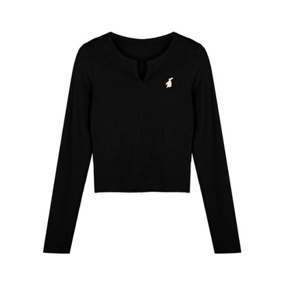 Damen Cropped Langarmshirt Norvielle