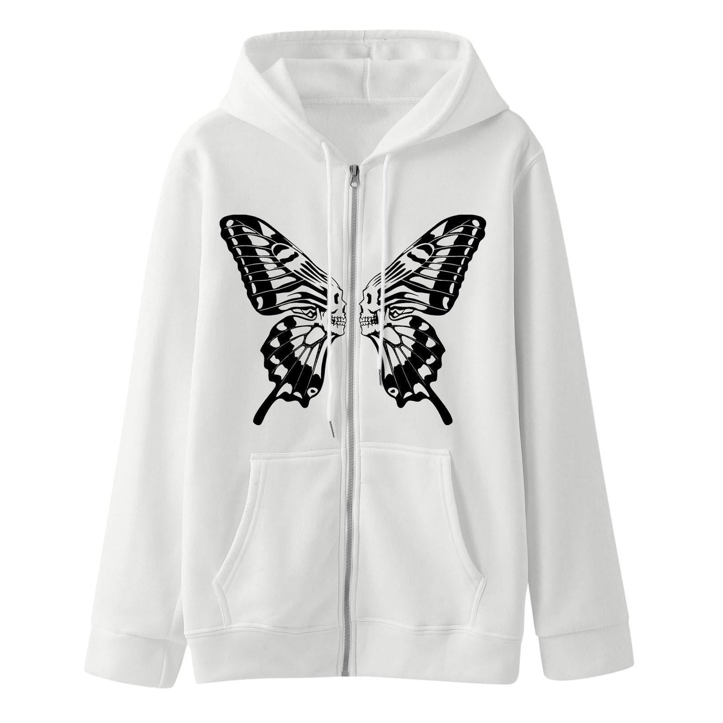 Damen Kapuzensweatjacke Schmetterlingsdruck - Norvielle