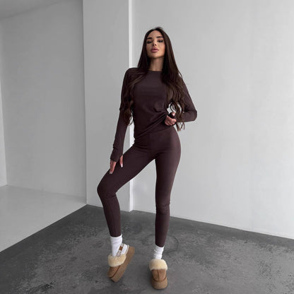 Damen Fitness-Loungewear-Set Körperbetont Norvielle