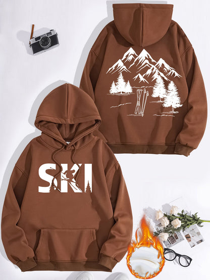 Damen Kapuzenpullover Ski-Design Gemütlich Norvielle