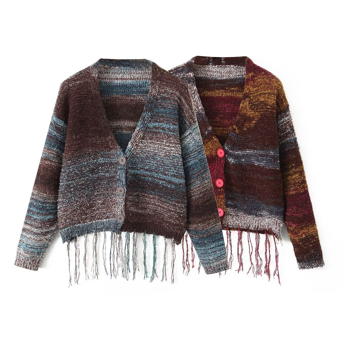 Damen Strickcardigan Langärmlig mit Fransen Norvielle - Norvielle