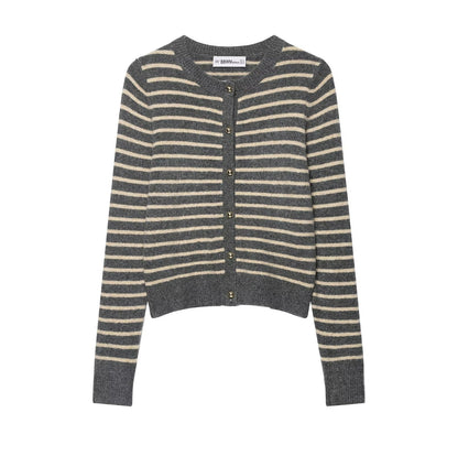Damen Kaschmir Cardigan Gestreift Norvielle - Norvielle
