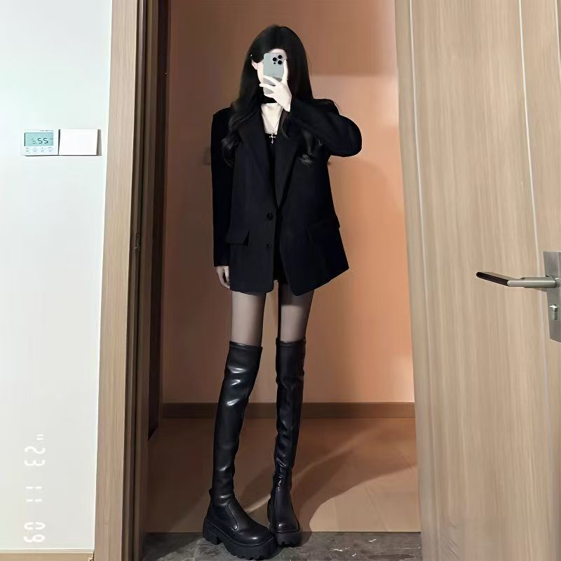 Damen Oversized Blazer mit Taschen