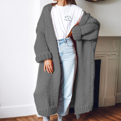 Damen Grobstrick Cardigan Oversized Bequem