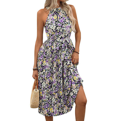 Damen Maxikleid Sommer floral mit Rüschendetails Norvielle
