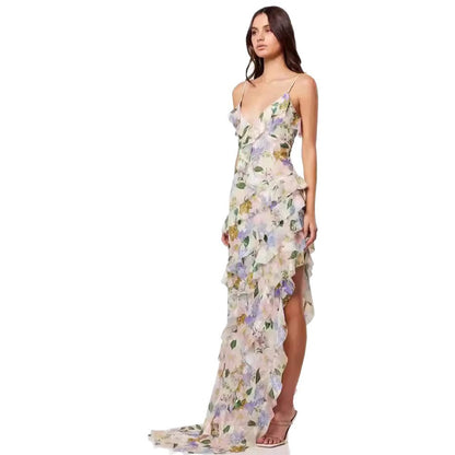 Damen Maxikleid Sommer Florale Prints Norvielle