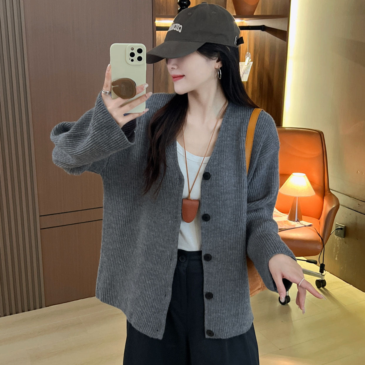 Damen Grobstrickjacke Lässiger Schnitt Tiefärmel Norvielle