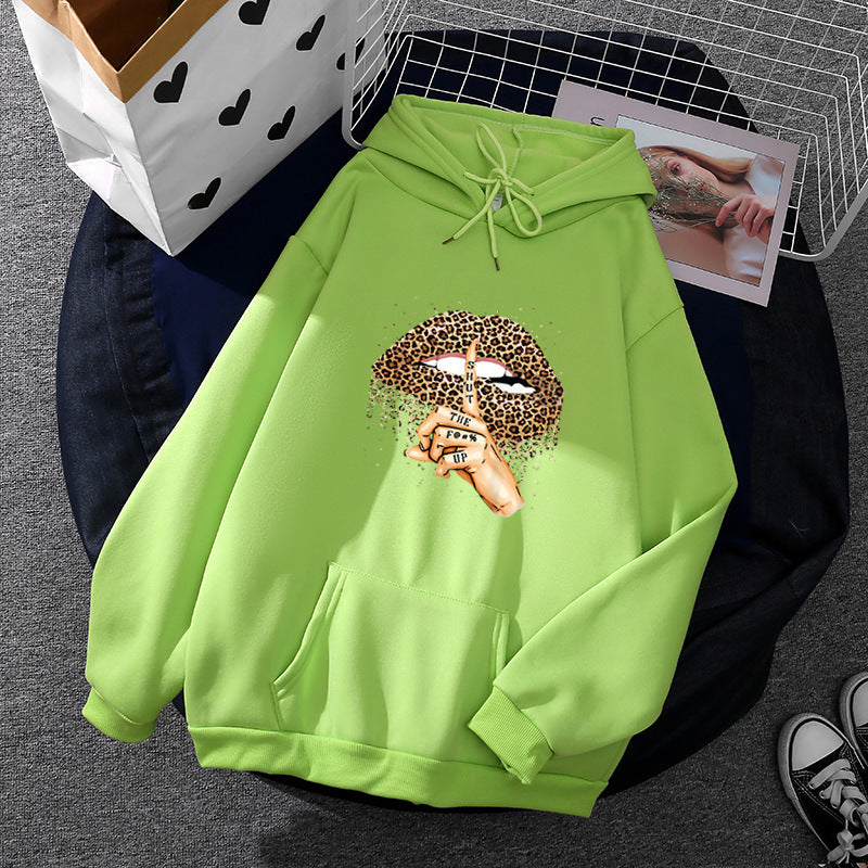 Damen Hoodie Leopardenmotiv Norvielle