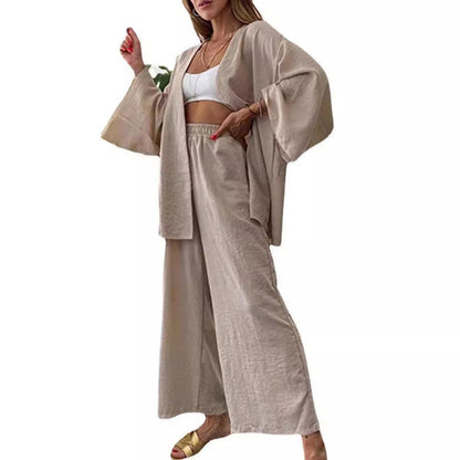 Damen Lounge-Set Weite Ärmel Elastischer Bund Norvielle