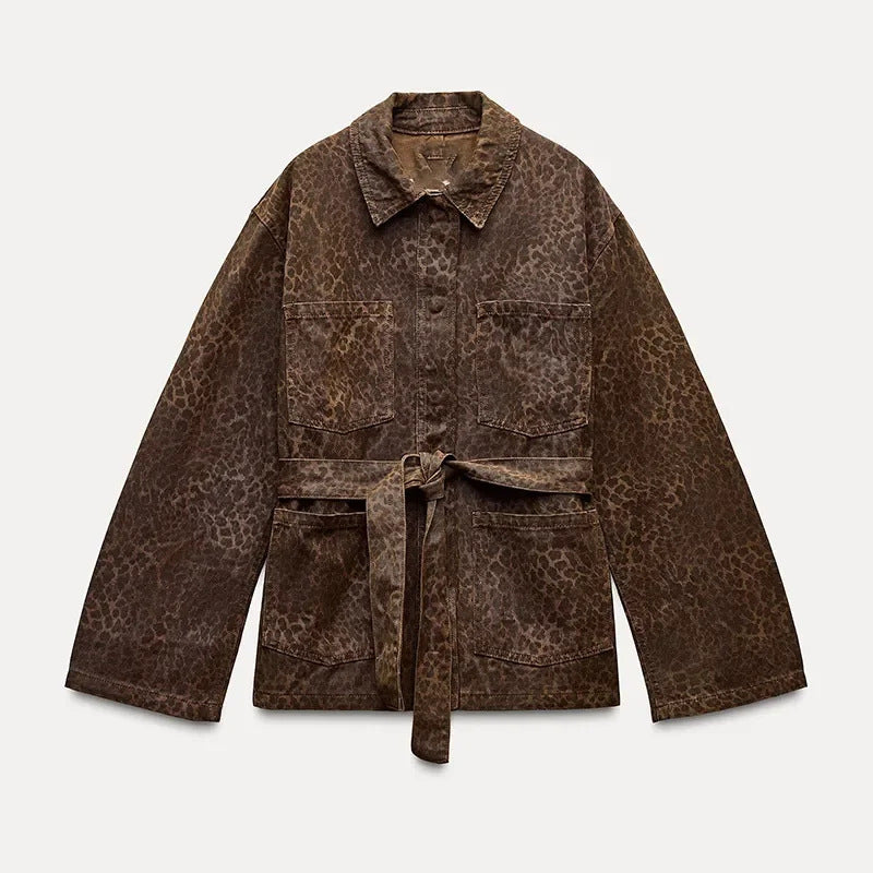 Damen Modische Jacke mit Gürtel Norvielle