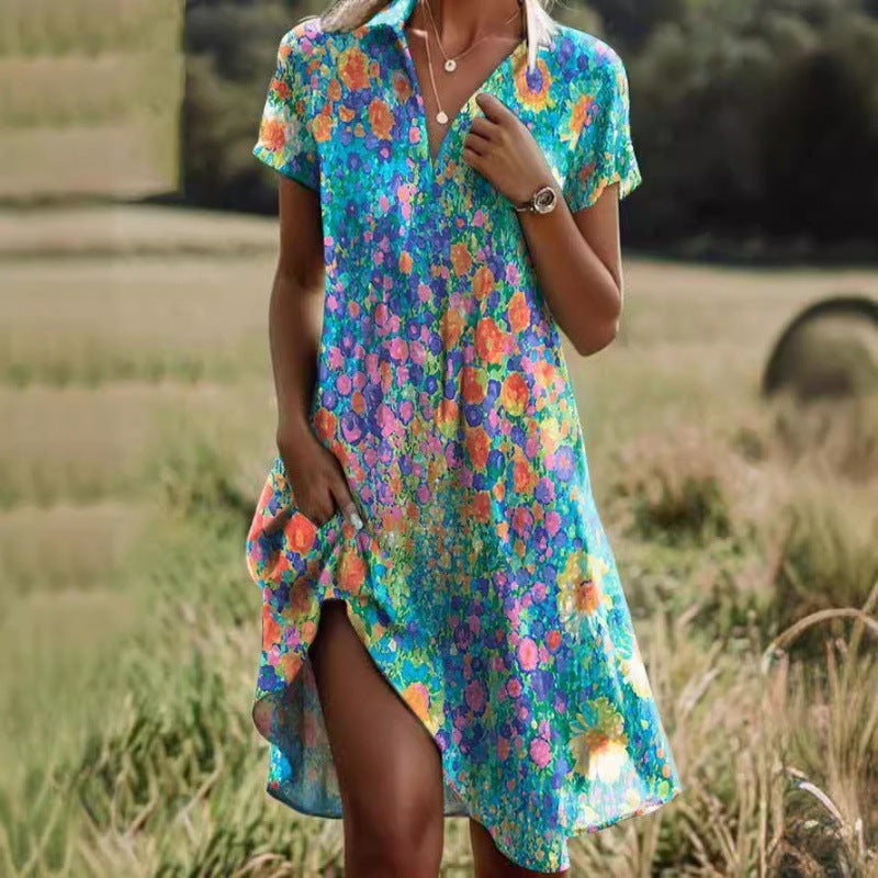 Damen Freizeitkleid Blumenmuster Feminin Norvielle