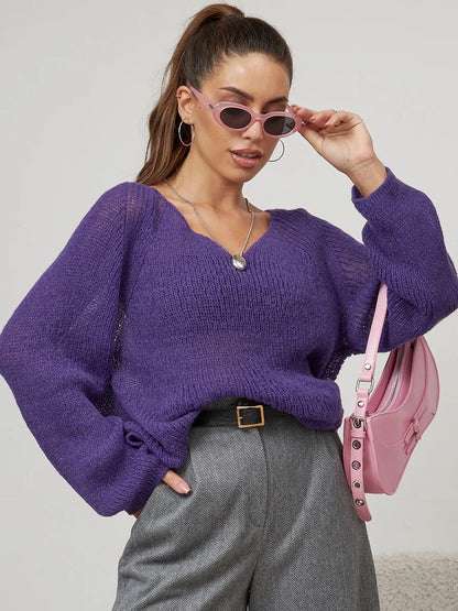 Damen Pullover Weiches Material Lässiger Look Beige